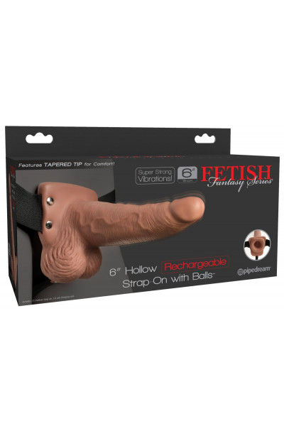 Кофейный перезаряжаемый вибрострапон 6 Hollow Rechargeable Strap-On Remote - 17,5 см. Кофейный перезаряжаемый вибрострапон 6 Hollow Rechargeable Strap-On Remote - 17,5 см.