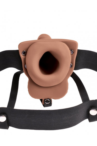 Кофейный перезаряжаемый вибрострапон 6 Hollow Rechargeable Strap-On Remote - 17,5 см. Кофейный перезаряжаемый вибрострапон 6 Hollow Rechargeable Strap-On Remote - 17,5 см.