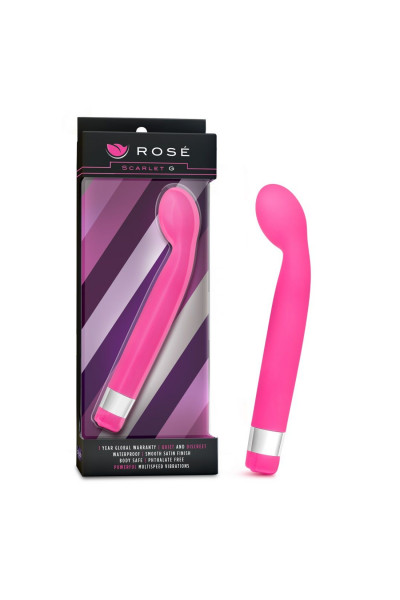 Розовый вибратор для массажа G-точки Rose Scarlet G - 17,8 см. Розовый вибратор для массажа G-точки Rose Scarlet G - 17,8 см.