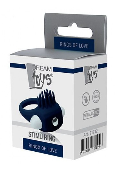 Синее эрекционное виброкольцо STIMU RING Синее эрекционное виброкольцо STIMU RING
