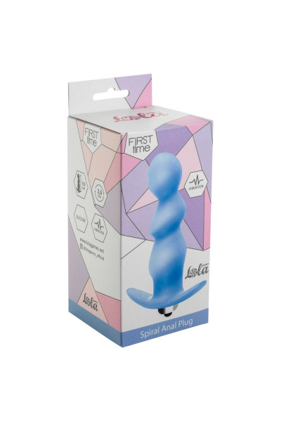 Голубая фигурная анальная вибропробка Spiral Anal Plug - 12 см. Голубая фигурная анальная вибропробка Spiral Anal Plug - 12 см.