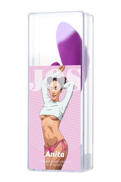 Фиолетовый вибратор с ресничками Anita - 18 см. Фиолетовый вибратор с ресничками Anita - 18 см.