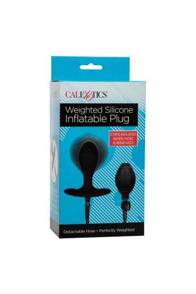 Черная расширяющаяся анальная пробка Weighted Silicone Inflatable Plug M Черная расширяющаяся анальная пробка Weighted Silicone Inflatable Plug M