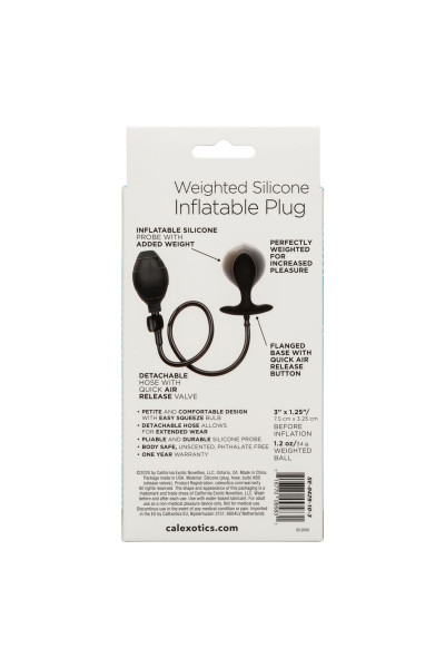 Черная расширяющаяся анальная пробка Weighted Silicone Inflatable Plug M Черная расширяющаяся анальная пробка Weighted Silicone Inflatable Plug M