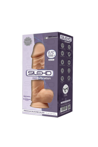 Телесный вибратор-реалистик Silexd Model 1 - 21,5 см. Телесный вибратор-реалистик Silexd Model 1 - 21,5 см.