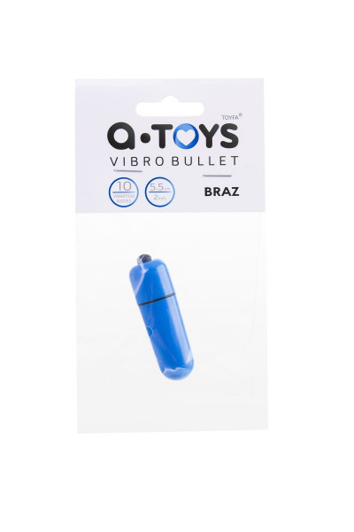 Синяя вибропуля A-Toys Braz - 5,5 см. Синяя вибропуля A-Toys Braz - 5,5 см.