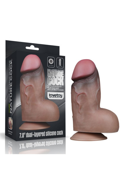 Коричневый фаллоимитатор 7.0 Dual Layered Platinum Silicone Cock - 18,2 см. Коричневый фаллоимитатор 7.0 Dual Layered Platinum Silicone Cock - 18,2 см.