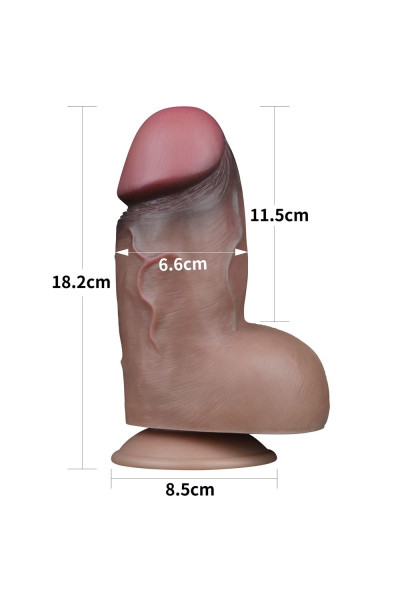 Коричневый фаллоимитатор 7.0 Dual Layered Platinum Silicone Cock - 18,2 см. Коричневый фаллоимитатор 7.0 Dual Layered Platinum Silicone Cock - 18,2 см.