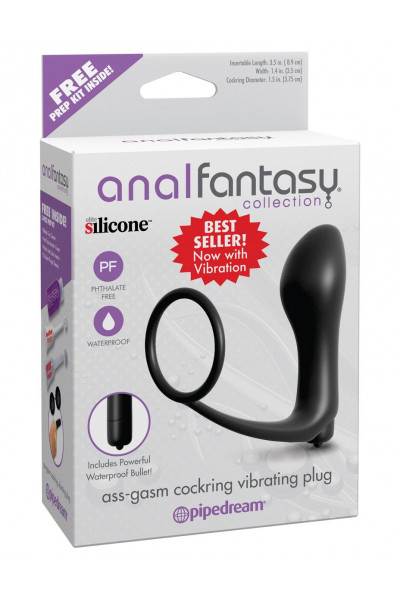Анальная пробка с вибрацией с эрекционным кольцом Ass-Gasm Cockring Vibrating Plug Анальная пробка с вибрацией с эрекционным кольцом Ass-Gasm Cockring Vibrating Plug