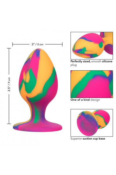 Яркая анальная пробка Cheeky Large Tie-Dye Plug - 9 см. Яркая анальная пробка Cheeky Large Tie-Dye Plug - 9 см.
