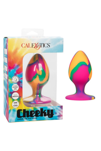 Яркая анальная пробка Cheeky Large Tie-Dye Plug - 9 см. Яркая анальная пробка Cheeky Large Tie-Dye Plug - 9 см.