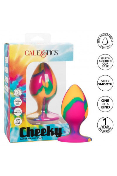 Яркая анальная пробка Cheeky Large Tie-Dye Plug - 9 см. Яркая анальная пробка Cheeky Large Tie-Dye Plug - 9 см.