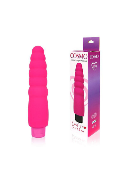 Розовый силиконовый вибратор Cosmo - 15 см. Розовый силиконовый вибратор Cosmo - 15 см.