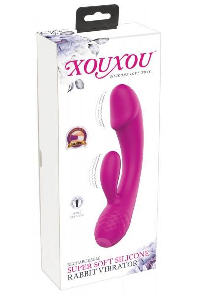 Лиловый вибратор-кролик Super Soft Silicone Rabbit Vibrator - 17,7 см. Лиловый вибратор-кролик Super Soft Silicone Rabbit Vibrator - 17,7 см.