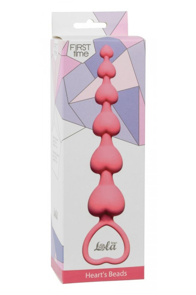 Розовая анальная цепочка Heart s Beads Pink - 18 см. Розовая анальная цепочка Heart s Beads Pink - 18 см.