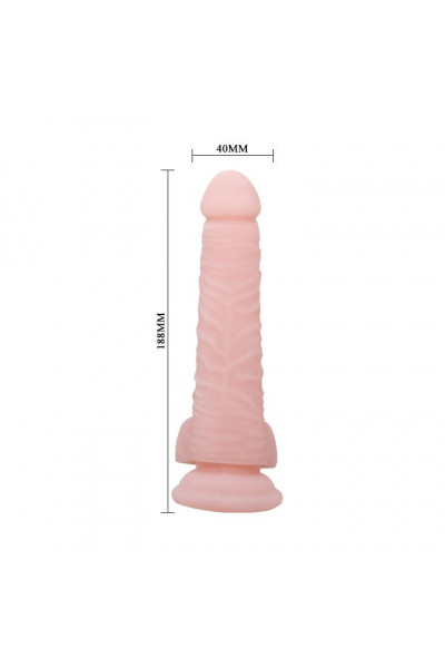 Телесный фаллоимитатор с присоской Super Dildo - 18,8 см.