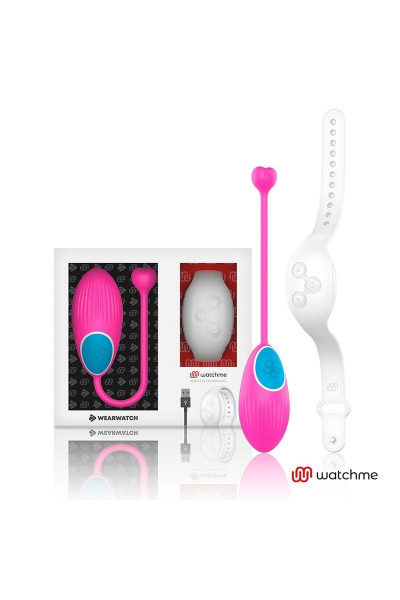 Розовое виброяйцо с белым пультом-часами Wearwatch Egg Wireless Watchme Розовое виброяйцо с белым пультом-часами Wearwatch Egg Wireless Watchme