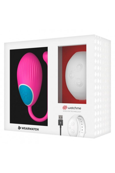 Розовое виброяйцо с белым пультом-часами Wearwatch Egg Wireless Watchme Розовое виброяйцо с белым пультом-часами Wearwatch Egg Wireless Watchme