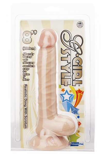 Реалистичный фаллоимитатор G-GIRL STYLE 8INCH DONG WITH SUCTION CUP - 20 см. Реалистичный фаллоимитатор G-GIRL STYLE 8INCH DONG WITH SUCTION CUP - 20 см.