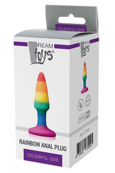 Разноцветная анальная втулка RAINBOW ANAL PLUG MINI - 9 см. Разноцветная анальная втулка RAINBOW ANAL PLUG MINI - 9 см.