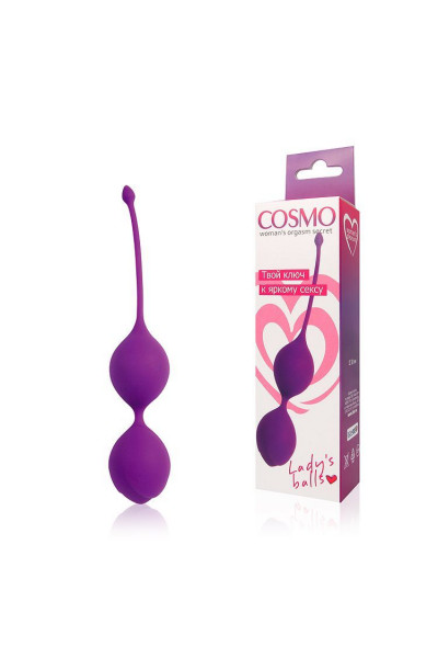 Фиолетовые двойные вагинальные шарики с хвостиком Cosmo Фиолетовые двойные вагинальные шарики с хвостиком Cosmo