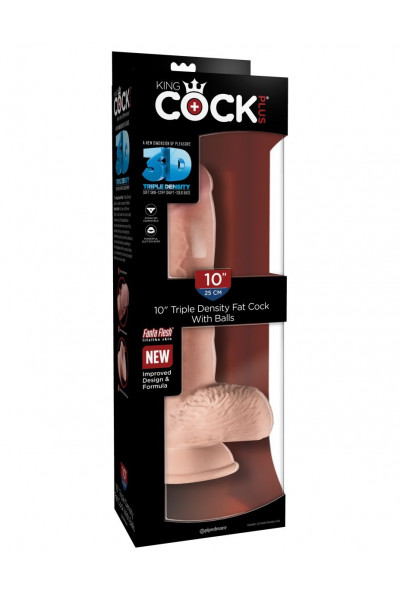 Телесный фаллоимитатор на присоске 10 Triple Density Fat Cock with Balls - 27,9 см. Телесный фаллоимитатор на присоске 10 Triple Density Fat Cock with Balls - 27,9 см.