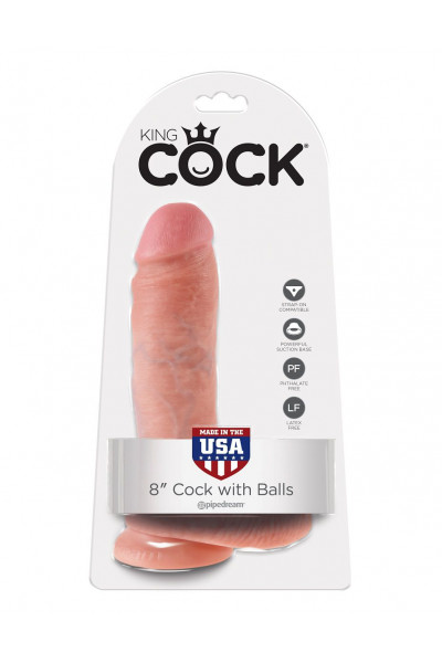 Телесный фаллоимитатор 8 Cock with Balls - 21,3 см. Телесный фаллоимитатор 8 Cock with Balls - 21,3 см.