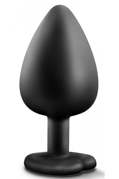 Черная анальная пробка с прозрачным стразом-сердечком Bling Plug Large - 9,5 см. Черная анальная пробка с прозрачным стразом-сердечком Bling Plug Large - 9,5 см.