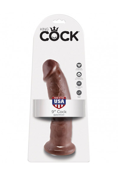 Коричневый фаллоимитатор 9 Cock - 22,9 см. Коричневый фаллоимитатор 9 Cock - 22,9 см.
