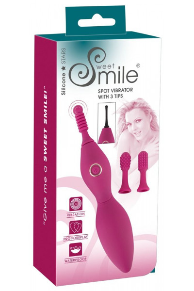 Ярко-розовый клиторальный вибратор с 3 насадками Spot Vibrator with 3 Tips - 17,9 см. Ярко-розовый клиторальный вибратор с 3 насадками Spot Vibrator with 3 Tips - 17,9 см.