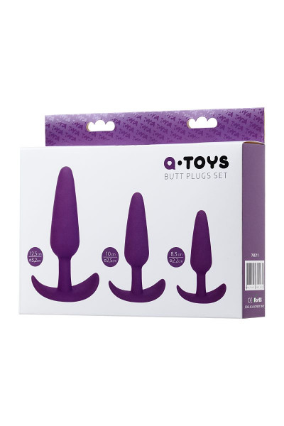 Набор из 3 фиолетовых анальных втулок A-toys Набор из 3 фиолетовых анальных втулок A-toys