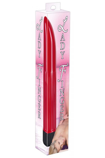 Красный вибратор Ladyfinger - 13 см. Красный вибратор Ladyfinger - 13 см.