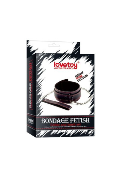 Черный ошейник с цепочкой-поводком Bondage Fetish Pleasure Collar Черный ошейник с цепочкой-поводком Bondage Fetish Pleasure Collar