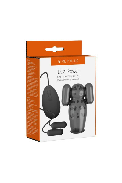 Черная вибронасадка для мастурбации Dual Power Masturbation Sleeve Черная вибронасадка для мастурбации Dual Power Masturbation Sleeve