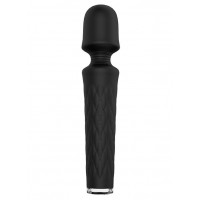 Чёрный перезаряжаемый жезловый вибратор JOYRUSH MASSAGER