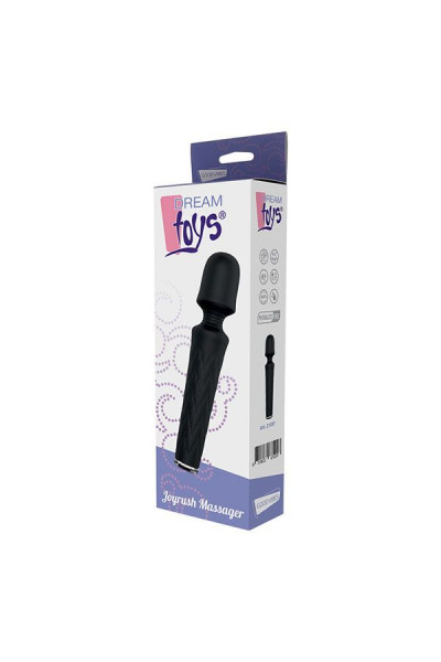 Чёрный перезаряжаемый жезловый вибратор JOYRUSH MASSAGER Чёрный перезаряжаемый жезловый вибратор JOYRUSH MASSAGER