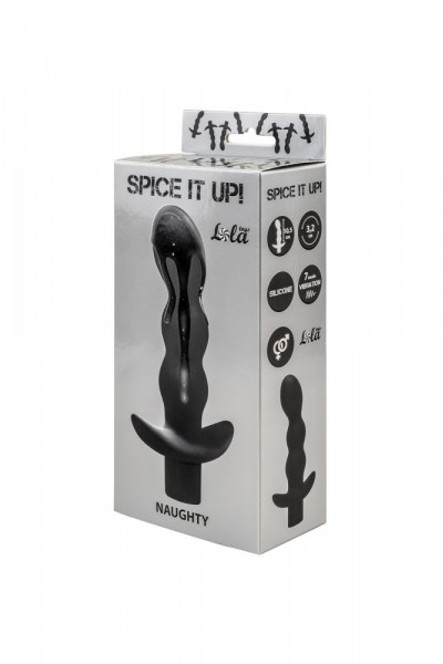 Чёрный анальный вибромассажёр Naughty - 14,5 см. Чёрный анальный вибромассажёр Naughty - 14,5 см.