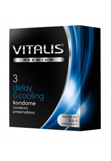 Презервативы VITALIS PREMIUM delay cooling с охлаждающим эффектом - 3 шт.
