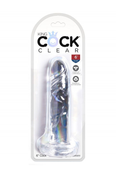 Прозрачный фаллоимитатор King Cock Clear 6 Cock - 18,4 см. Прозрачный фаллоимитатор King Cock Clear 6 Cock - 18,4 см.