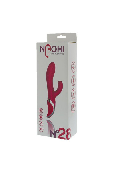 Розовый вибромассажер NAGHI NO.28 - 23 см.