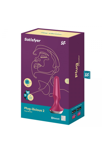 Малиновая анальная пробка с вибрацией Satisfyer Plug-ilicious 2 - 14 см. Малиновая анальная пробка с вибрацией Satisfyer Plug-ilicious 2 - 14 см.