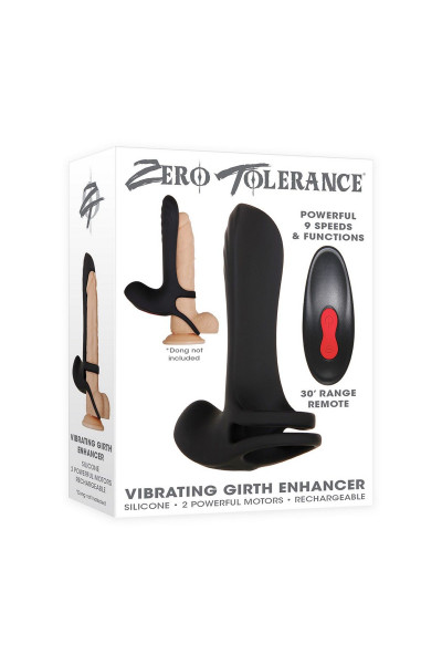 Черная насадка-эректор с пультом ДУ Vibrating Girth Enhancer Черная насадка-эректор с пультом ДУ Vibrating Girth Enhancer