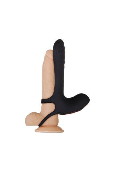 Черная насадка-эректор с пультом ДУ Vibrating Girth Enhancer Черная насадка-эректор с пультом ДУ Vibrating Girth Enhancer