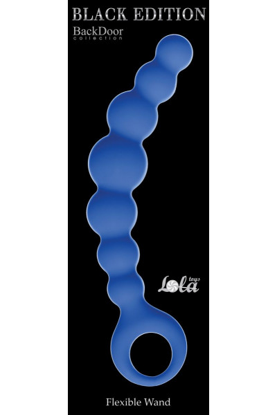 Синяя упругая анальная цепочка Flexible Wand - 18 см. Синяя упругая анальная цепочка Flexible Wand - 18 см.