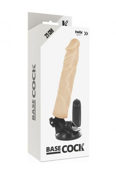 Телесный вибратор на мощной присоске Basecock Realistic Vibrator - 21 см. Телесный вибратор на мощной присоске Basecock Realistic Vibrator - 21 см.