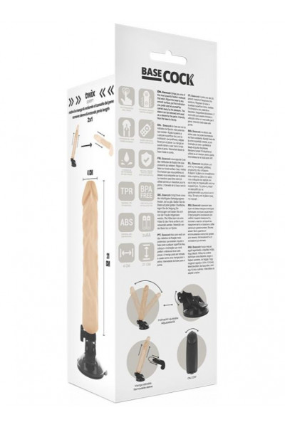 Телесный вибратор на мощной присоске Basecock Realistic Vibrator - 21 см. Телесный вибратор на мощной присоске Basecock Realistic Vibrator - 21 см.