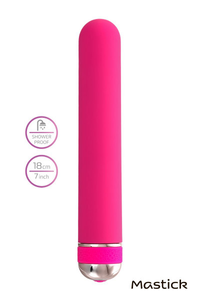 Розовый нереалистичный вибратор Mastick - 18 см. Розовый нереалистичный вибратор Mastick - 18 см.