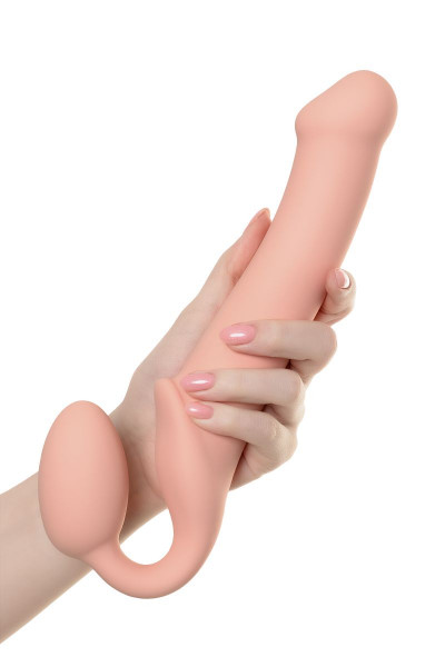 Телесный безремневой страпон Silicone Bendable Strap-On L Телесный безремневой страпон Silicone Bendable Strap-On L
