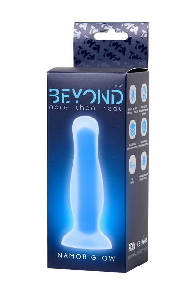 Голубая, светящаяся в темноте анальная втулка Namor Glow - 12,5 см. Голубая, светящаяся в темноте анальная втулка Namor Glow - 12,5 см.