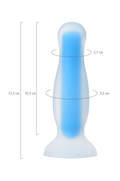 Голубая, светящаяся в темноте анальная втулка Namor Glow - 12,5 см. Голубая, светящаяся в темноте анальная втулка Namor Glow - 12,5 см.